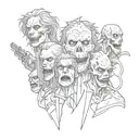 Horror movie characters tattoo design idea