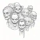 Horror movie characters tattoo design idea