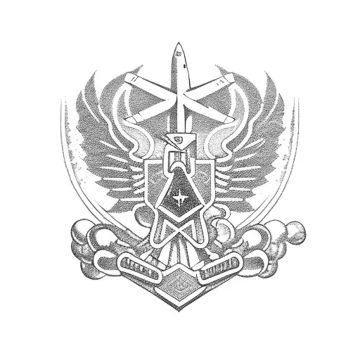 air force airplane from korean war tattoo design idea