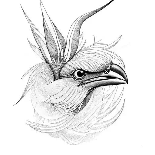 Bird of Paradise tattoo design idea