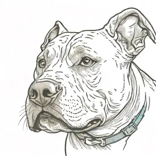 Pitbull face  tattoo design idea