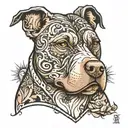 Pitbull face  tattoo design idea