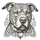 Pitbull face  tattoo design idea