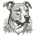 Pitbull face  tattoo design idea