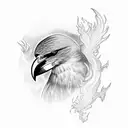 Crow, Lightning, Fire tattoo design idea