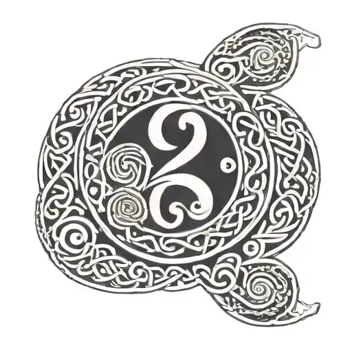 a Celtic style armband that has a semi colon patern and has some ones date of birth date of death and name incorporated  tattoo design idea