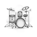 drum set with the word Pops in it tattoo design idea