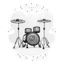 drum set with the word Pops in it tattoo design idea