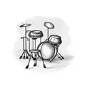 drum set with the word Pops in it tattoo design idea