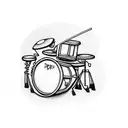 drum set with the word Pops in it tattoo design idea