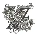 long distance love with initials v l and j c tattoo design idea