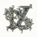 long distance love with initials v l and j c tattoo design idea