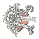 long distance love with initials v and j. with heart tattoo design idea