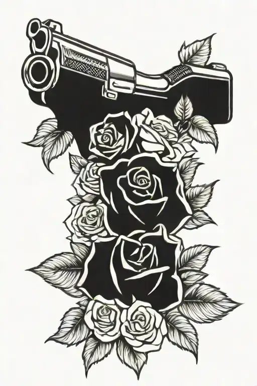 guns and roses tattoo design idea