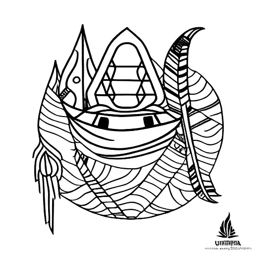 Design: Combine Feather, Unopened Eye, and Paper Boat into a single, symbolic representation of ‘Jo hoga dekha jayega tattoo design idea