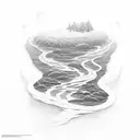 	1.	Background: Start with a subtle, flowing river-like design running along the length of your arm. This river represen tattoo design idea