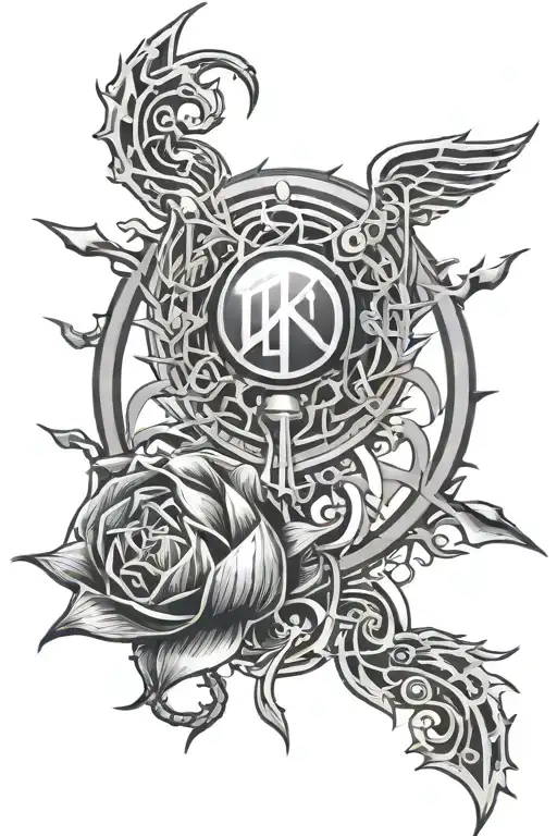 Combine elements of Linkin Park and Incubus logos into a unique design tattoo design idea