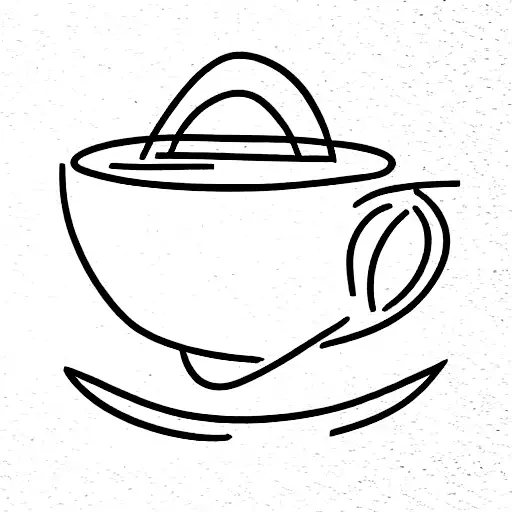 teacup with letters A, F, J, and K hidden tattoo design idea