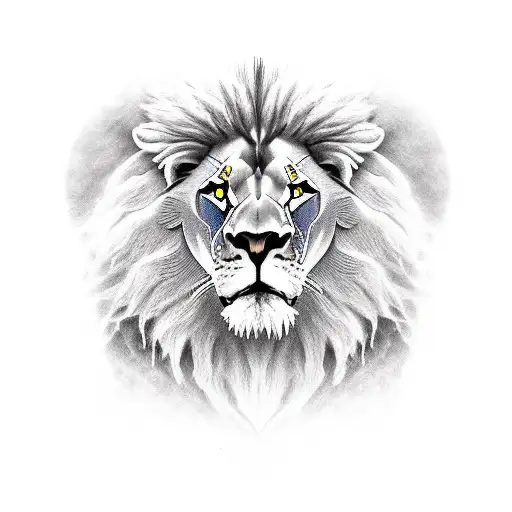 lion roar gladiator tattoo design idea