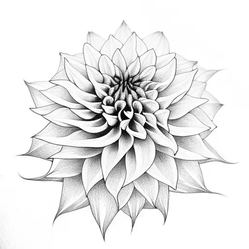 dahlia flowers tattoo design idea