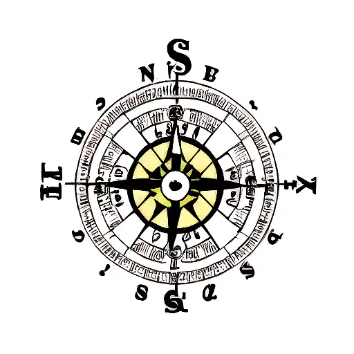 one piece compass tattoo design idea