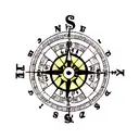 one piece compass tattoo design idea