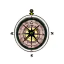 one piece compass tattoo design idea
