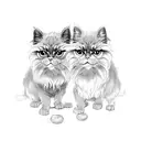 two headed persian cat  tattoo design idea