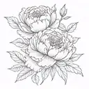 peonie flowers tattoo design idea