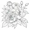 peonie flowers tattoo design idea