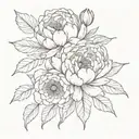 peonie flowers tattoo design idea