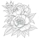 peonie flowers tattoo design idea