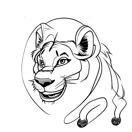simba tattoo design idea