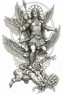 st micheal slaying tattoo design idea