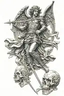 st micheal slaying tattoo design idea