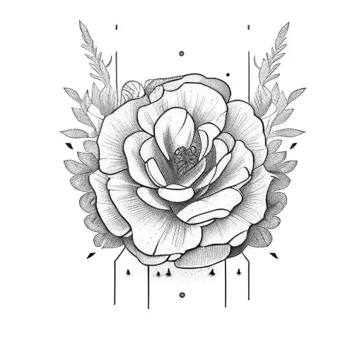 August, January and March birth flowers minimalistic tattoo design idea