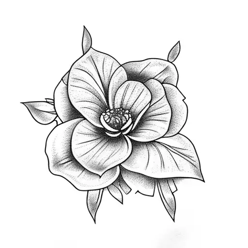 August, January and March birth flowers tattoo design idea