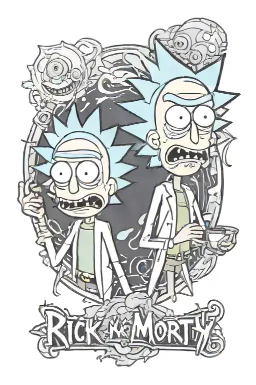 rick n morty tattoo design idea