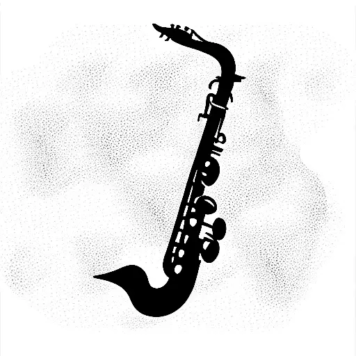 saxophone tattoo design idea