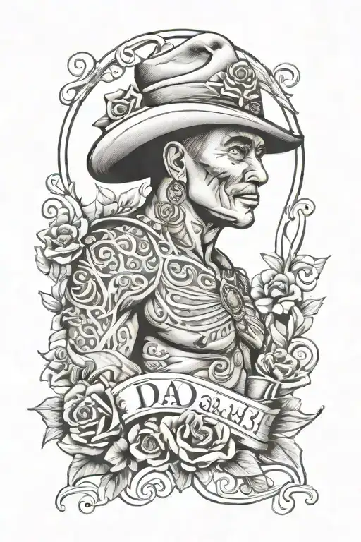 dad memorial tattoo design idea