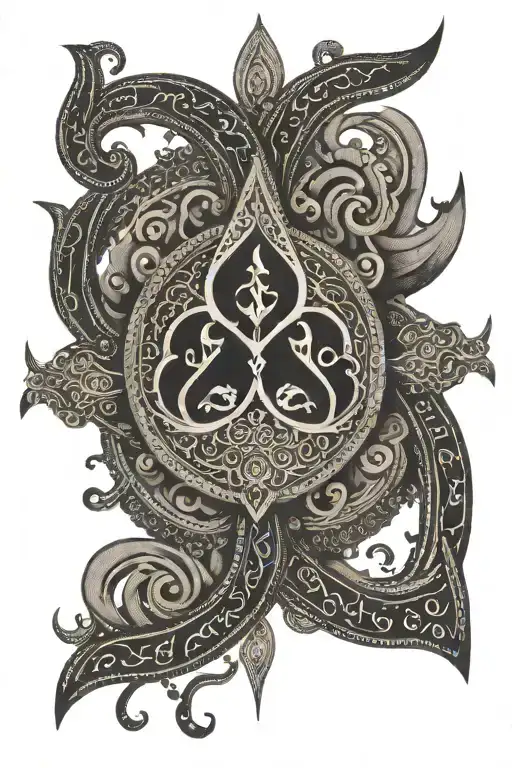 maha Mrityunjaya mantra written with trishul trident tattoo design idea