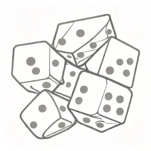 3 dice with 2 2 and 4 facing up tattoo design idea