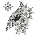 patchwork sleeve tattoo design idea