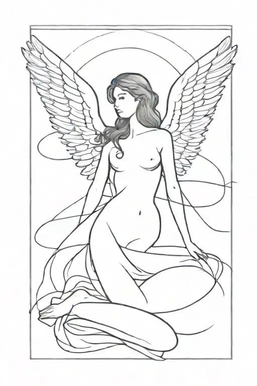 angel and dark tattoo design idea
