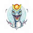 Cobra com um sol na cabeça tattoo design idea