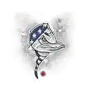 Cobra com um sol na cabeça tattoo design idea