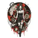 female vampire girl full body tattoo design idea