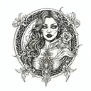 female vampires tattoo design idea
