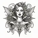 female vampires tattoo design idea