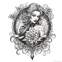 female vampires tattoo design idea